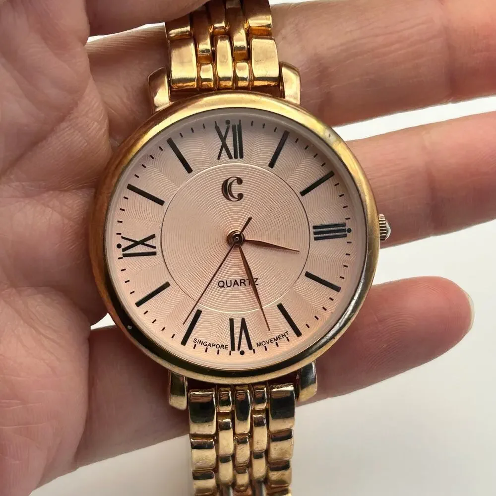 Charming Charlie Rose Gold Stainless Steel Women’s Watch Working New Battery